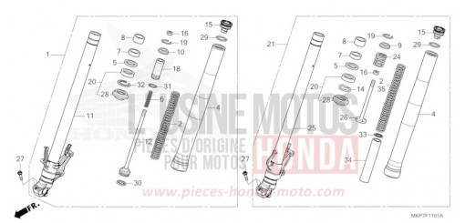 FOURCHETTE AVANT (CB400XAN,CB500XAN/P) CB500XAN de 2023
